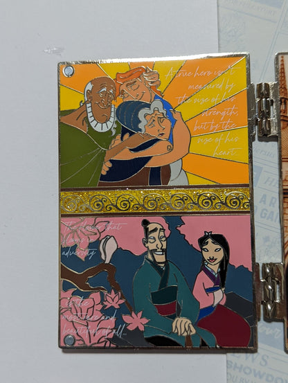 Disney Heroes vs. Villains Mulan Hercules Walt Guest Inspired Hinged Book LE Pin
