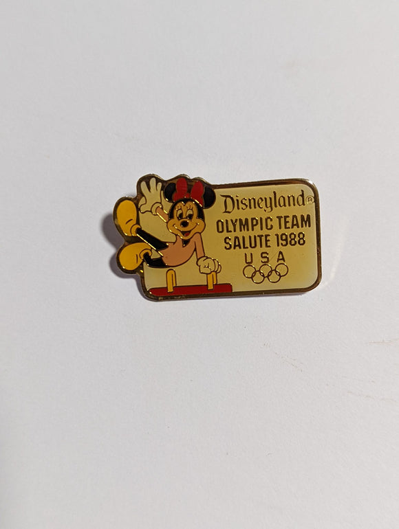 Vintage Straight Back Pin Minnie Olympic 1988