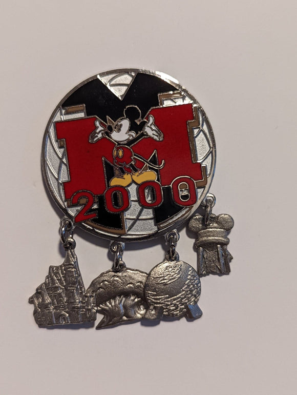 Mickey Mouse Silver 4 Park - 2000 (Dangle) Mystery Pin #1