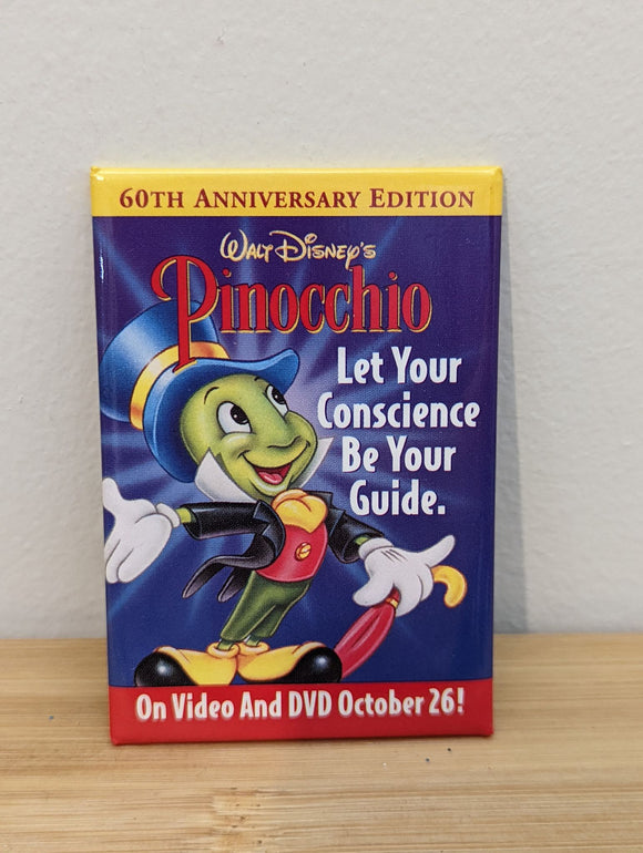 Vintage Button - Pinocchio DVD Oct 26
