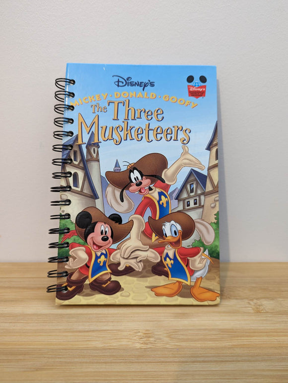 Upcycled Disney Journal  - The Three Musketeers Mickey, Donald, Goofy