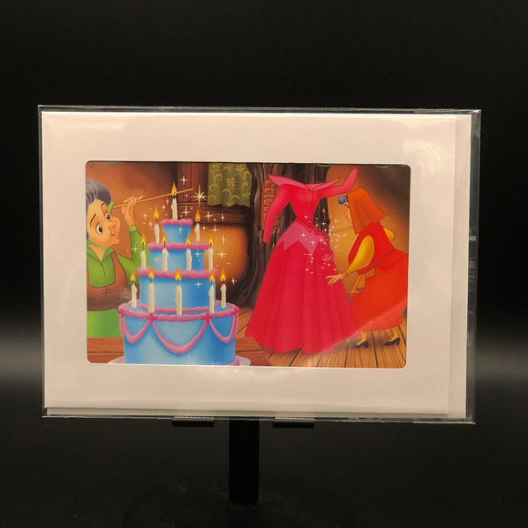 Handmade Disney Greeting Card - Sleeping Beauty - The Good Fairies prepare for Birthday