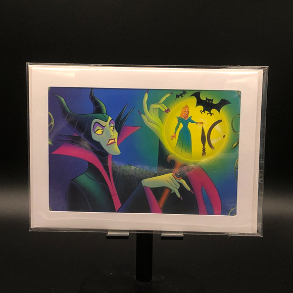 Handmade Disney Greeting Card - Sleeping Beauty - Maleficent casts curse on Aurora