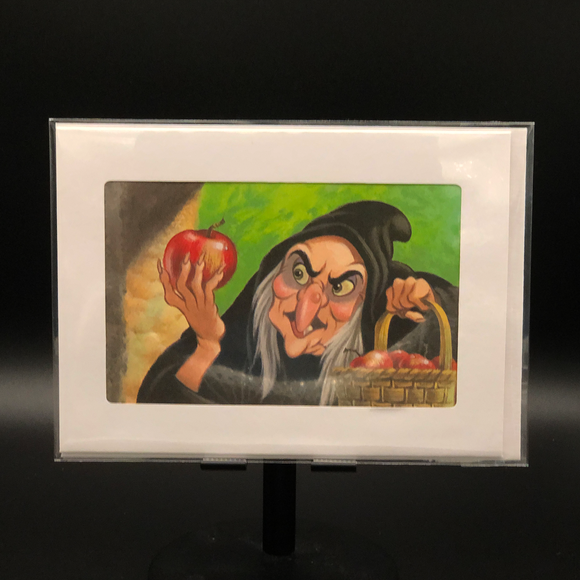 Handmade Disney Greeting Card - The Old Hag offers Snow White an Apple