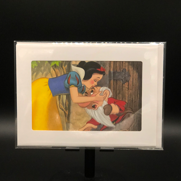 Handmade Disney Greeting Card - Snow White - Kissing Grumpy